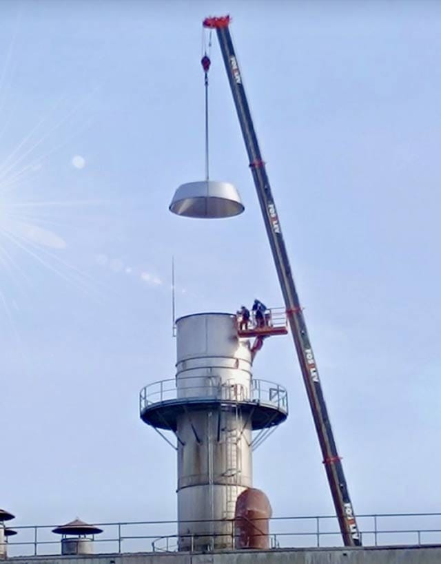 pose d'un cône, en hauteur